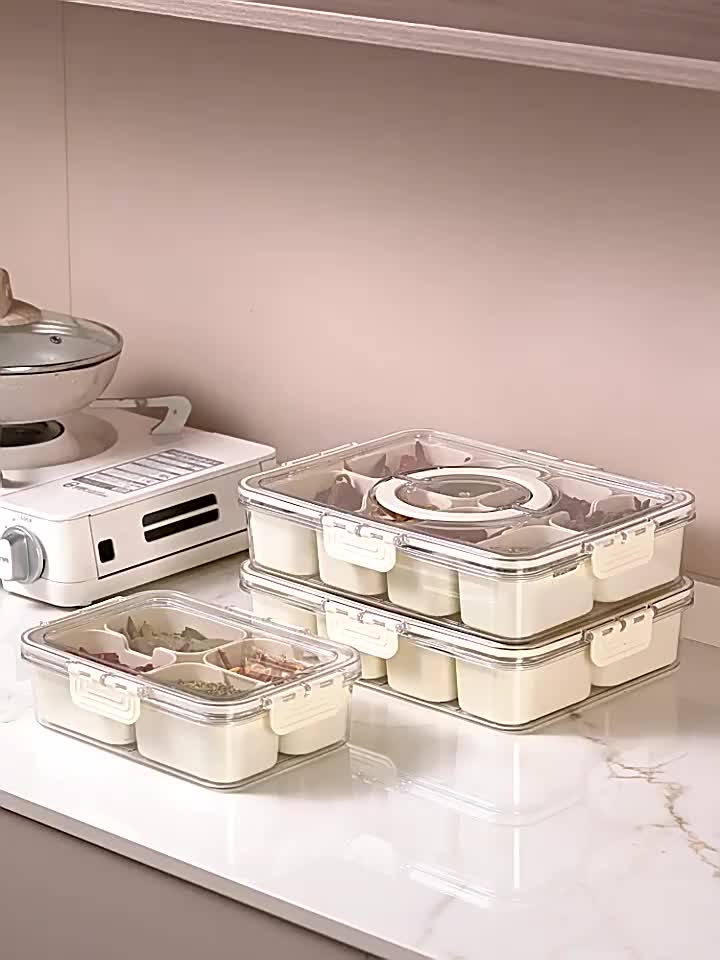 Kotak Penyimpanan Makanan Ringan Wadah Penyimpanan Makanan Bumbu Dapur Kulkas dengan Tutup Penyegel