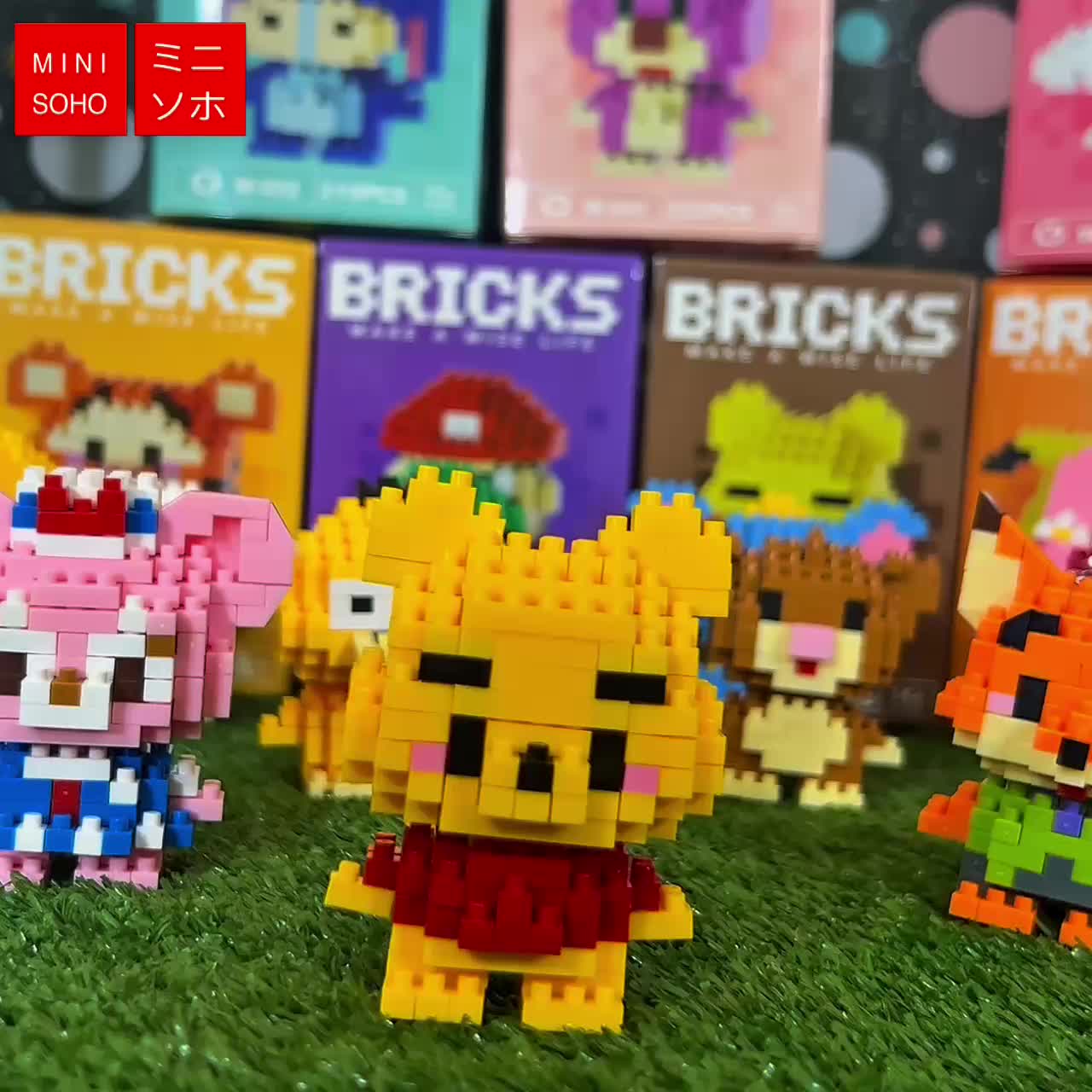 Nano Block Isi 5 Pcs Random Bricks Mini Edukasi Anak DIY Karakter Kartun Mainan Balok Susun COD