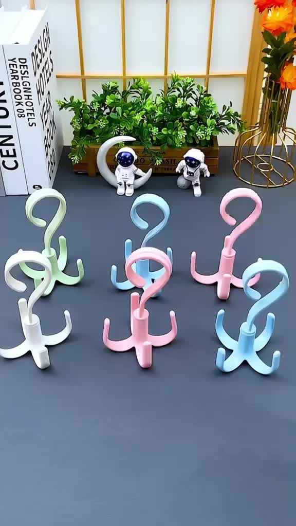 GANTUNGAN 4 KAIT SERBAGUNA / GANTUNGAN PUTAR 360 DERAJAT / HANGER LEMARI PAKAIAN SEPATU TAS HOOK 4 KAIT