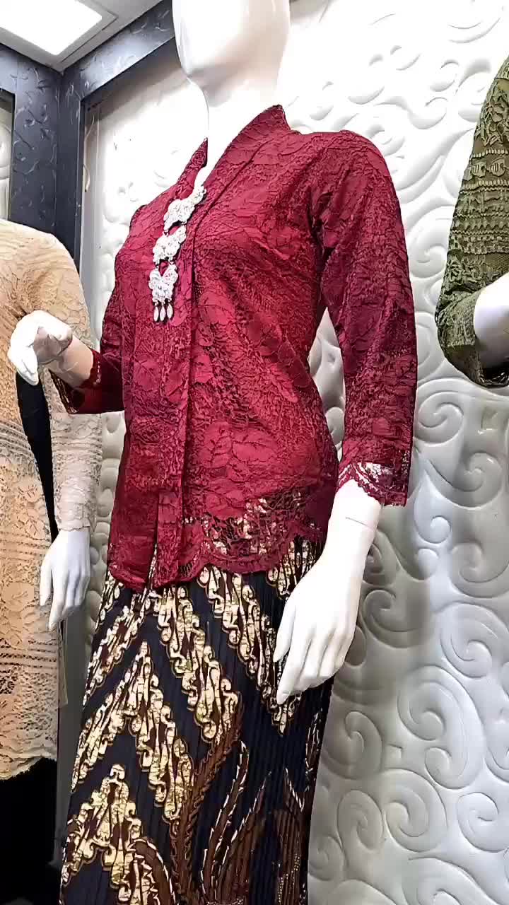 Setelan Kebaya Modern Floy Kartini Brokat Lengan Panjang Rekomendasi Kebaya Kondangan Wisuda Dan Lamaran
