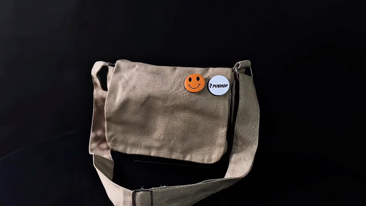(Gratis Pin) PUSHOP Tas Selempang Pria Wanita KAZUKO - Slingbag Uniseks Korean Style FREE 2 PIN BROS Sling bag Kanvas Kasual Local Original Canvas