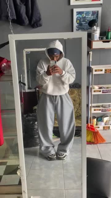 Arstff Celana jogger baggy Sweatpants super baggy lose tebal lembut Lurus Pria