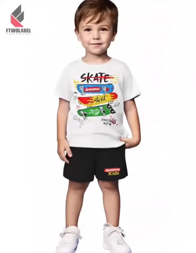 T-shirt Setelan Anak Laki Laki Paket 4pcs Motif Dino Skate Cat Spiderman Fashion Baju Kaos