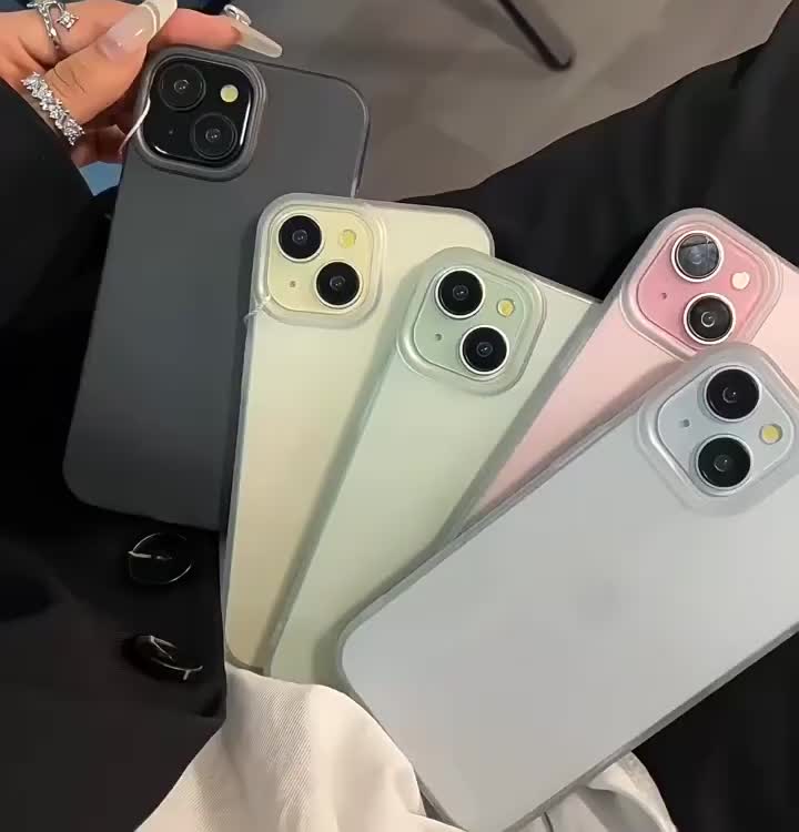 Ultra-thin Frosted Translucent Pink Phone Case for iPhone 11 13 14 12 13 15 16 Pro Max 15 14Plus 16PRO Case Aesthetic Case Cover
