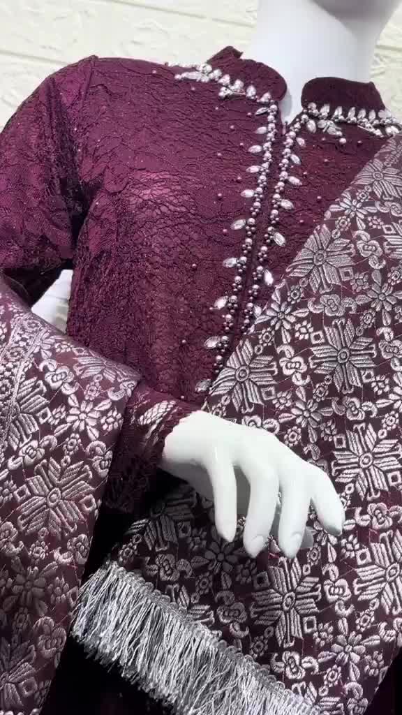 ￼Bisa Cod set kebaya brukat payet hana/kebaya modern/kebaya ibu besan/kebaya kondangan Songket Bawahan Dress Tunik khairani