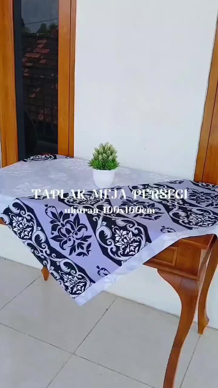 TAPLAK MEJA KATUN RUANG TAMU MINIMALIS MODERN KOTAK PERSEGI UKURAN 100x100 CM ANEKA MOTIF
