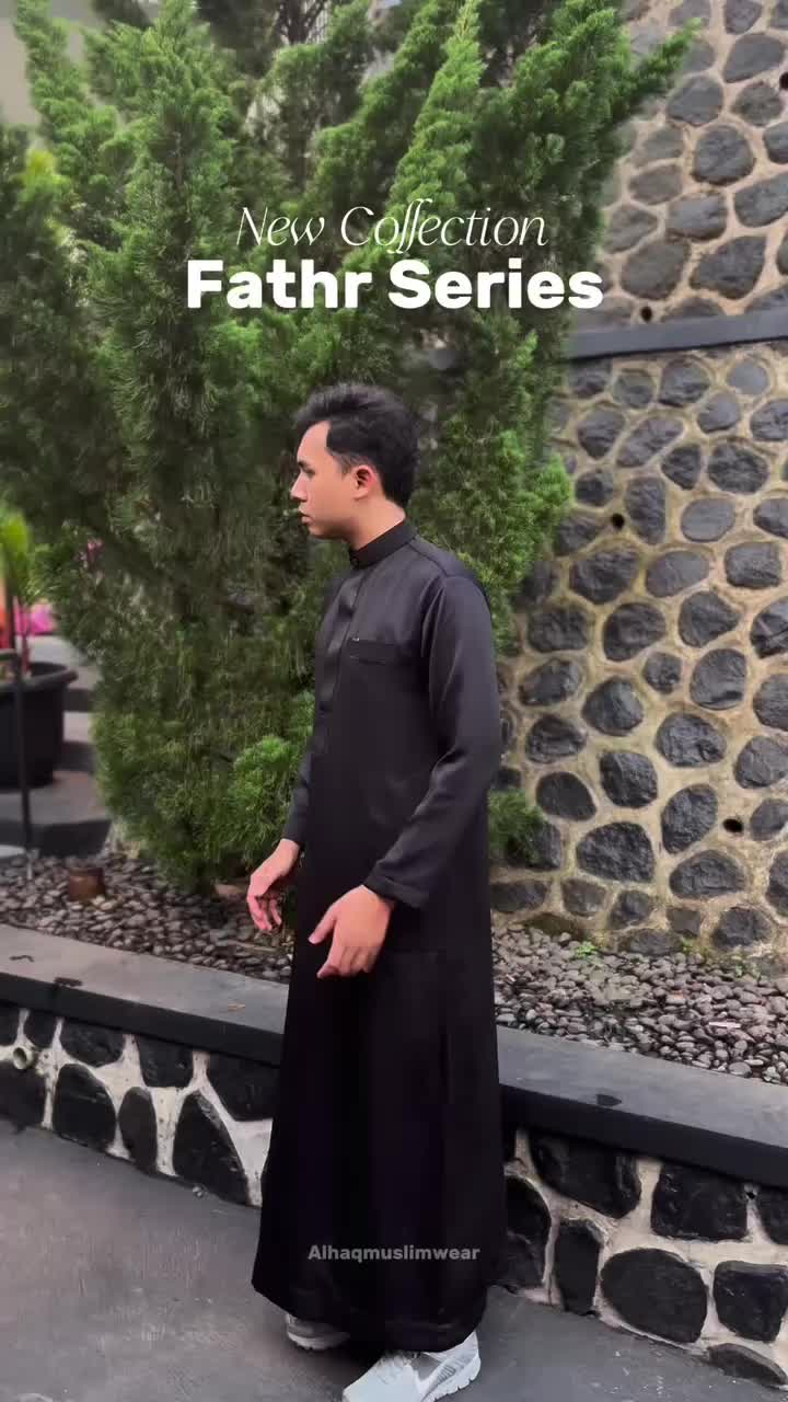 AL-HAQ Jubah Fathir Series  Slimfit Jubah Pria Gamis Pria Jubah Pria Premium Jubah Lengan Panjang Jubah Umroh lebaran saudi Hitam Muslim Dewasa Putih Arab slim fit Elegan mewah import