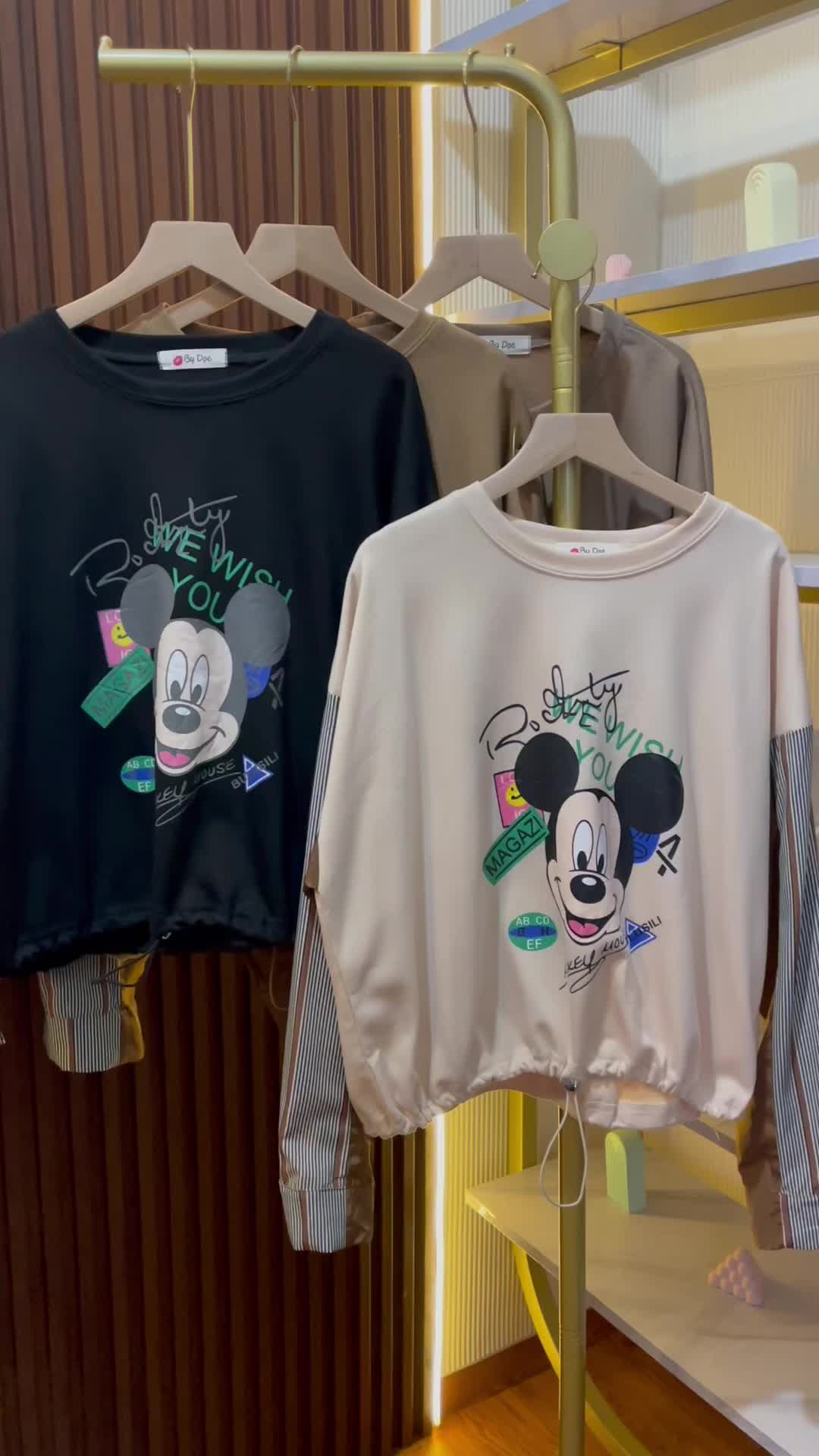 TOP MICKEY COMBI IMPORT//ATASAN WANITA