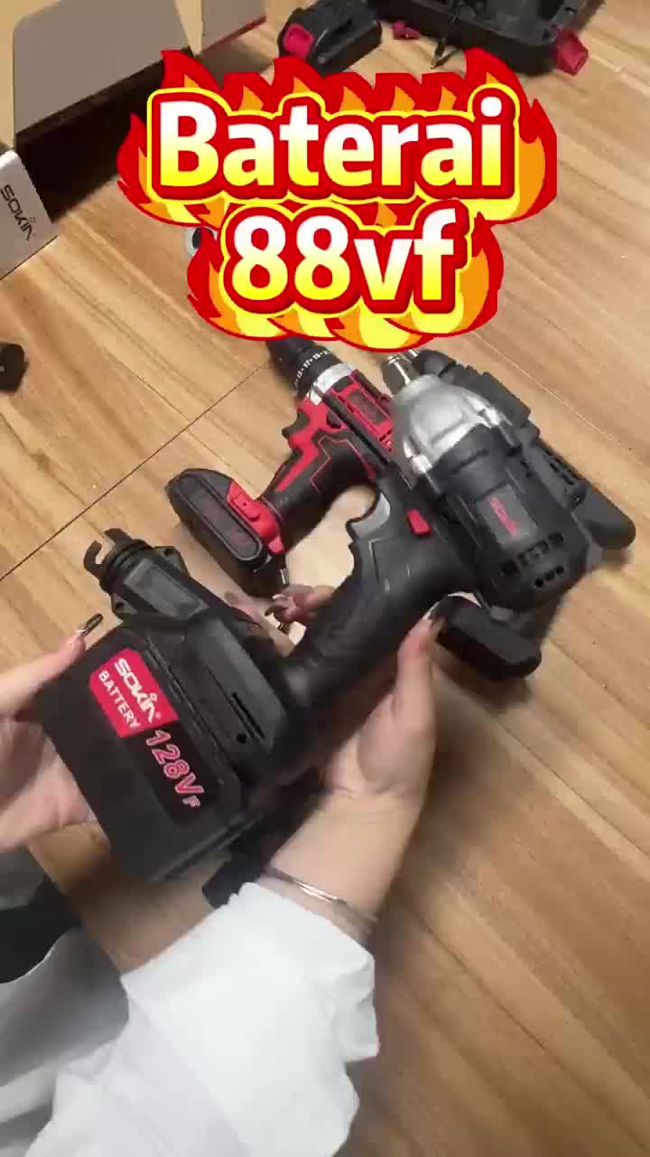SOKIN Tools  Baterai bor listrik 88VF/128VF Baterai bor benturan 10 sel Baterai kunci pas benturan tanpa kabel 4.0Ah Baterai berkapasitas besar