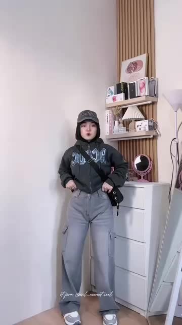 (UNISEX) HAIGHWAIST BAGGY CARGO JEANS LOOSE RETRO WHISHKER SPRY WANITA KOREAN STYLE Celana Panjang Non Strect  Bawahan Kantong Samping Over Size Model Scena