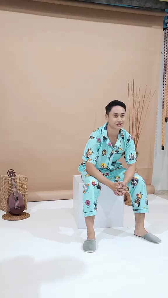 Nyenyak Piyama Pria CP ( M, L, XXL ) Bahan Katun Sintetis / Motif Karakter / Setelan Baju Tidur Dewasa Cowok Lengan Pendek Celana Panjang - 3