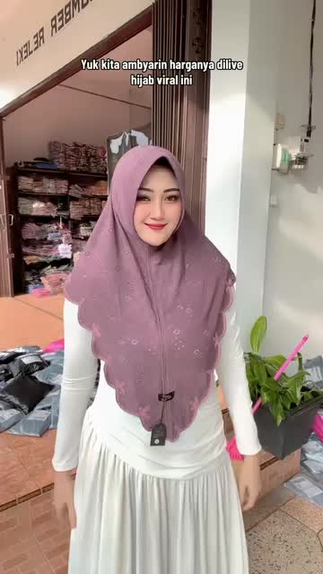 Indah Store - Hijab Instan Bergo Pet Sabit Jersey Bunga Sulam Kipas Bordir ALMAHYRA By Padli