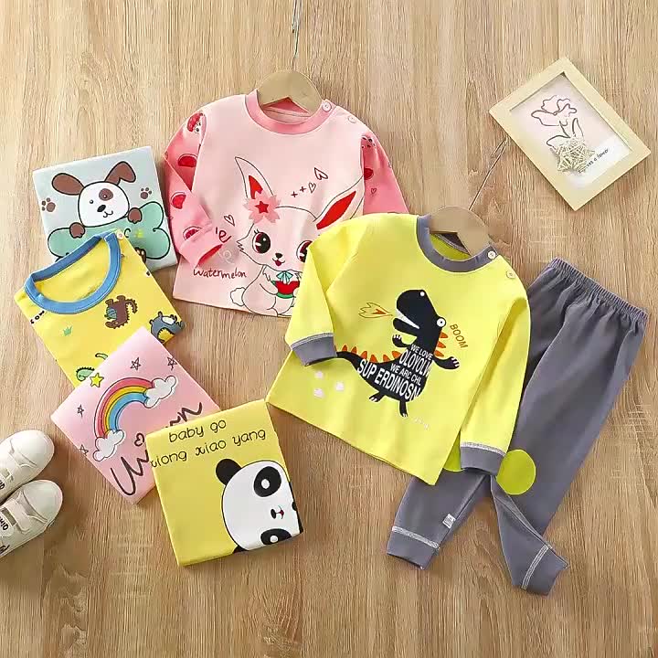 Setelan Baju Tidur Piyama Anak Bayi Laki Import Lengan Panjang Cowok