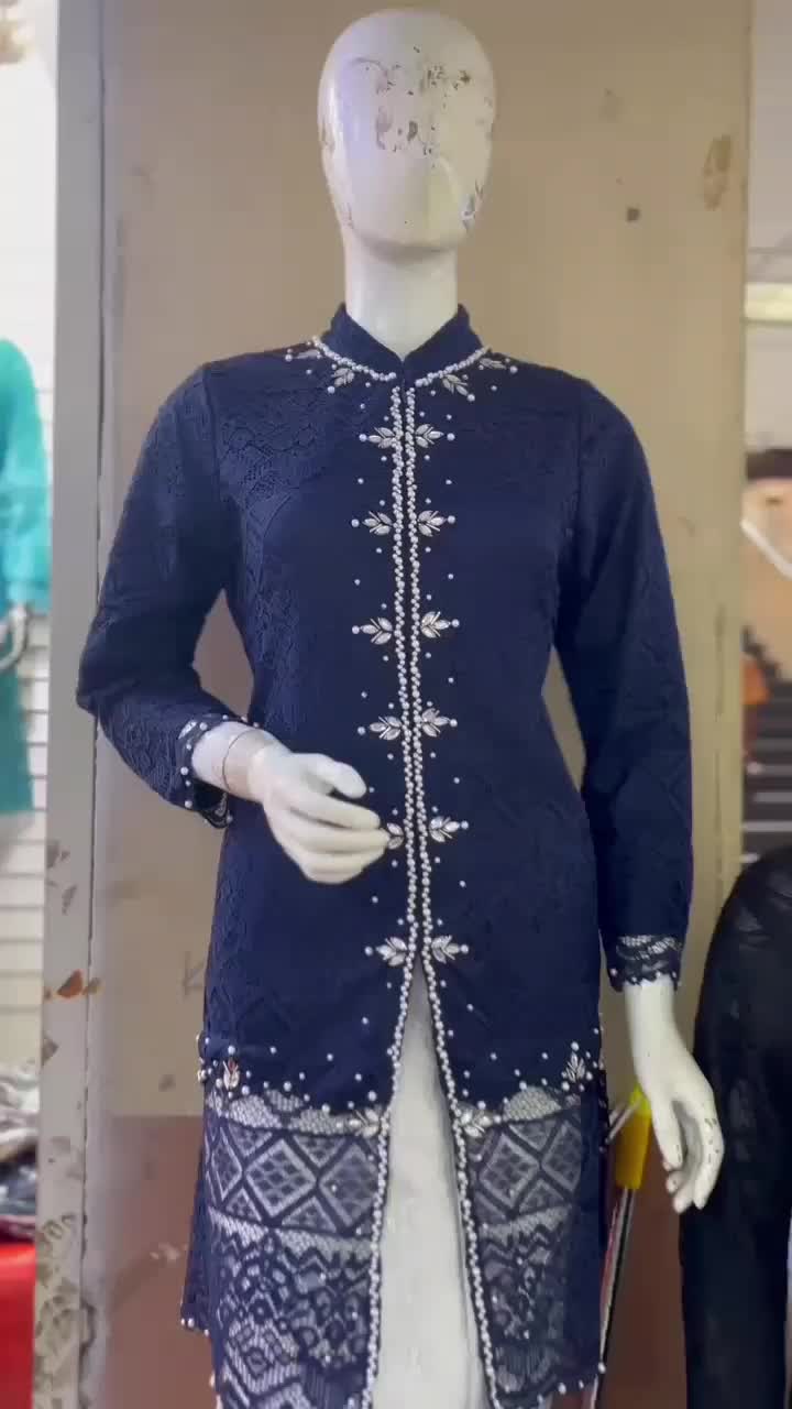 Realpict Kebaya Tunik Brokat Raysha Payet // Set Kebaya Songket Brukat // Kebaya Wisuda Kekinian // Kebaya Pesta