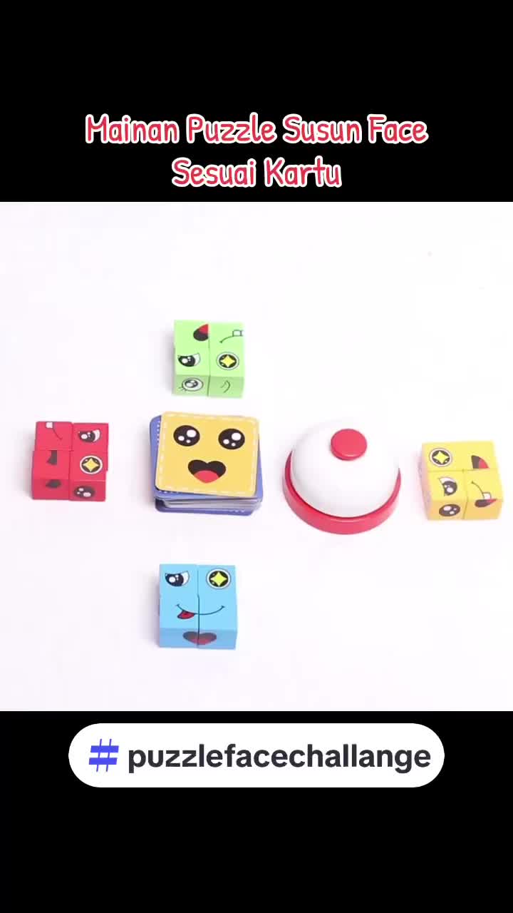 Mainan Face Change Rubik Cube Puzzle + Bell / Mainan Susun Ekspresi Muka / Kubus Wajah New Edukasi Toys Dewasa / Anak Anak-Anak