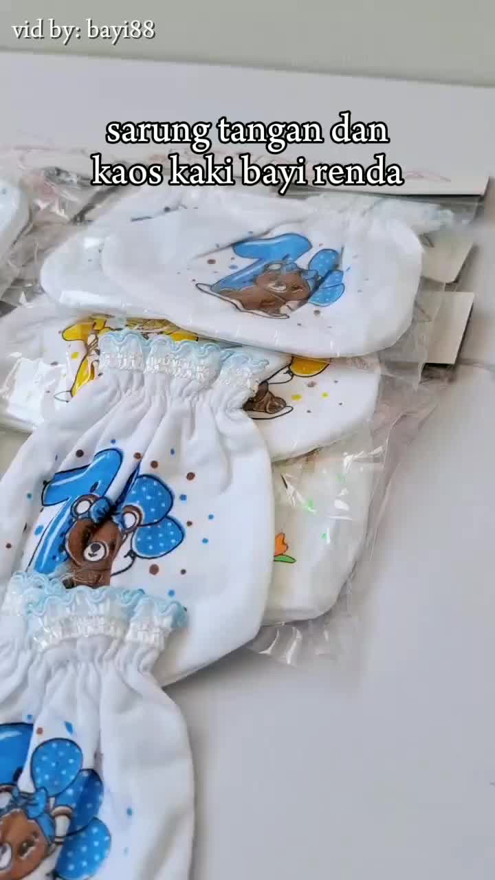 1 SET SARUNG TANGAN & KAOS KAKI BAYI NEWBORN MURAH MODEL RENDA