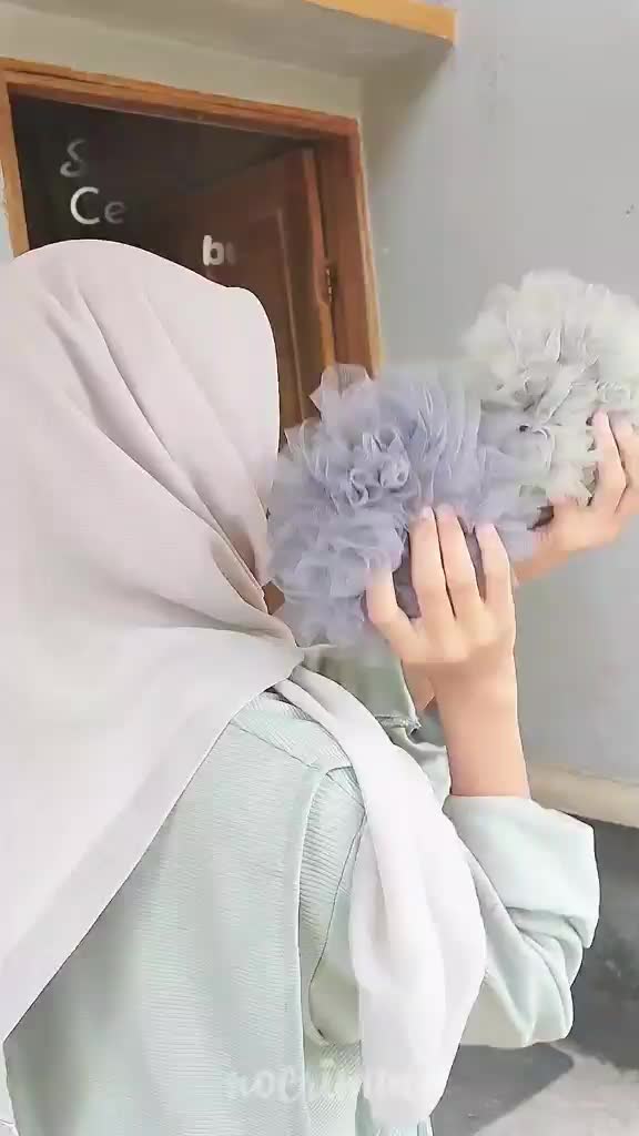 Bundling!! 2PCS Cepol Hijab Murah Ikat Rambut Tile Tule Premium Scrunchie Anti Pusing cepolan