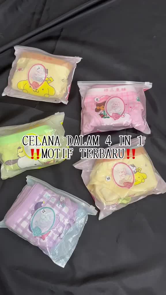 BERRY BEE CELANA  DALAM ANAK PEREMPUAN TK-SD 1 PAKET ISI 4 Fashion Motif