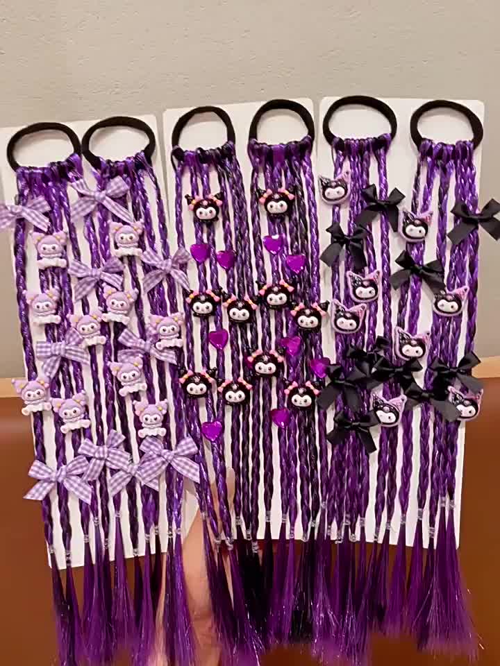 Ikat Rambut Palsu Wig Anak Perempuan Import Ikat Rambut Kepang Karakter Kuromi