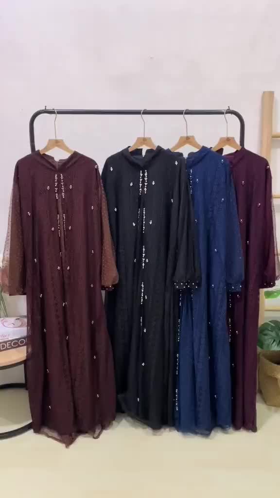 Jumbo gamis pesta violeta brukat mutiara ld 120 130 140 150 cm