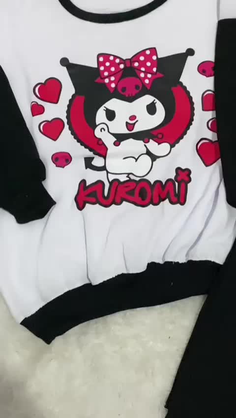 KUROMI SET KIDS anak perempuan usia 3 sampai 12 tahun menggunakan BAHAN CRINKLR AIR FLOW PREMIUM  setelan viral anak tiktok 2024 Fashion
