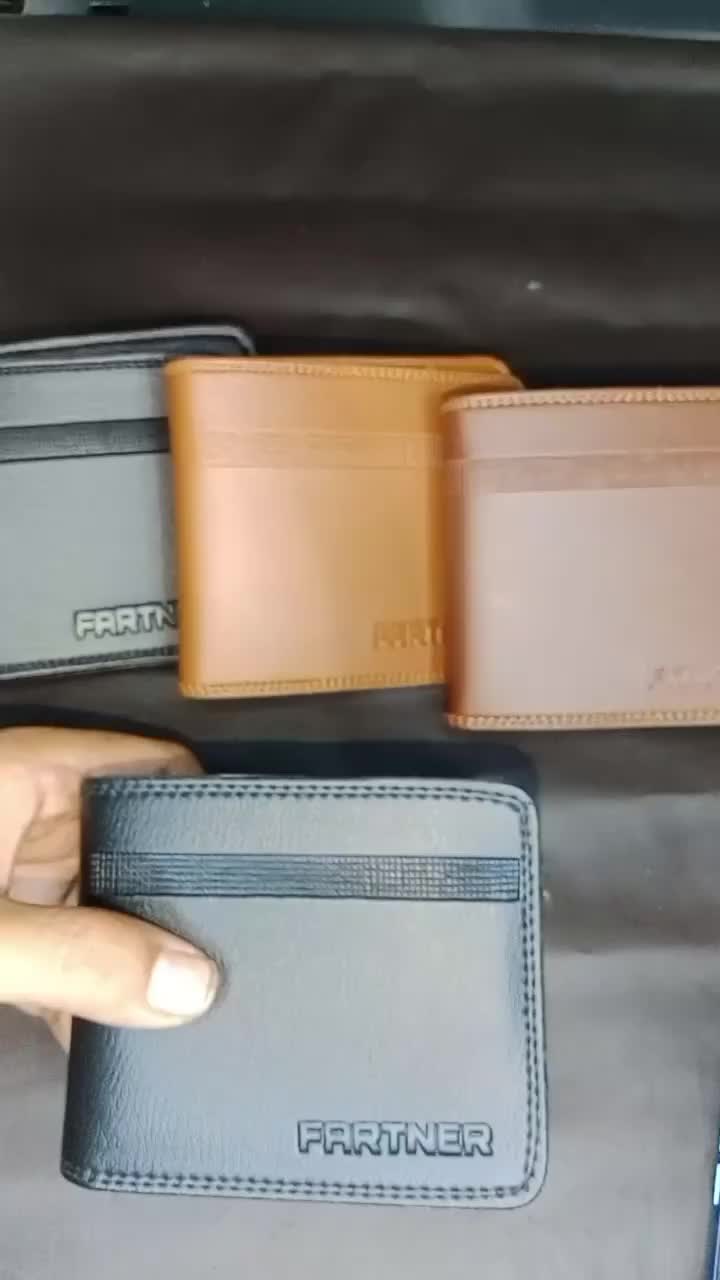 DOMPET Pria Fashion Garis Horizontal Dompet fartner wallet Kulit Cowok Kartu Uang