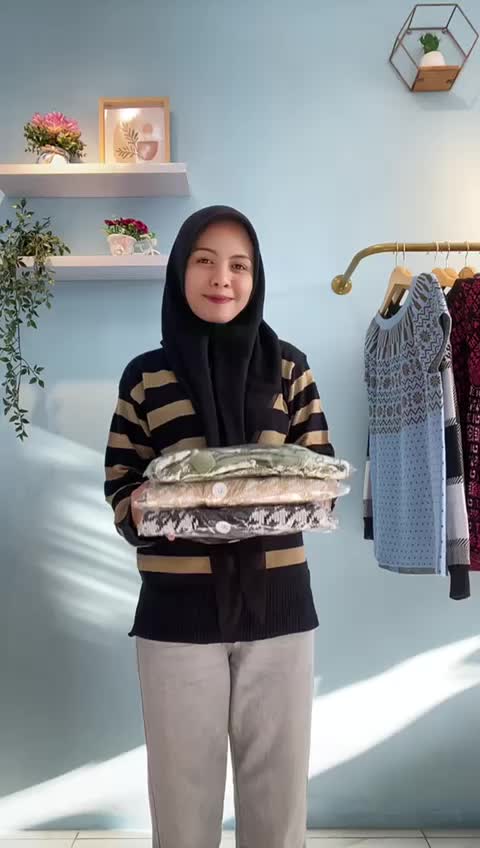 AUTUMN OUTHER KANCING - Cardigan Rajut  Wanita Motif Catur Lengan Panjang - Nyaman dan lembut