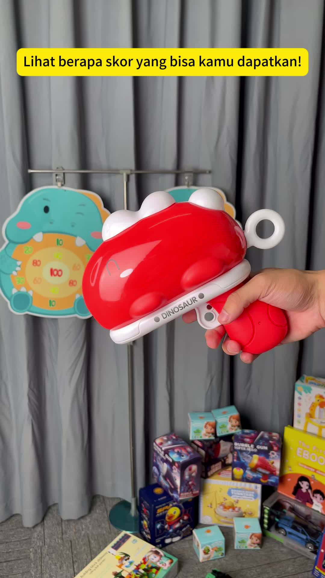 Habibi Mainan Bola Lengket Dinosaurus Bola Lunak Aman Bola Merekat Papan Target Mainan Dalam Ruangan Toys ring  63mm firework  bubble  machine