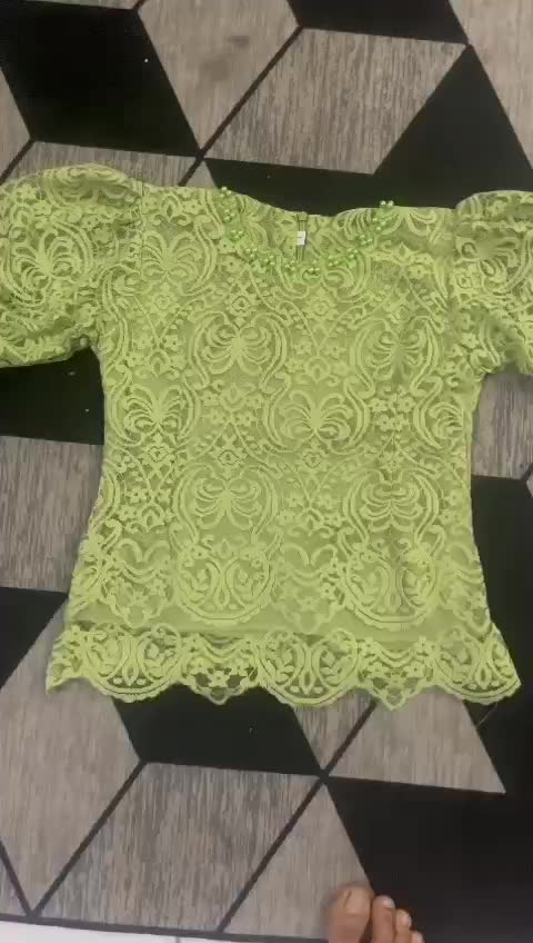 Blouse kebaya anak perempuan usia 3 -10 tahun model lengan balon leher bulat//kebaya anak viral modern lucu Baju Fashion