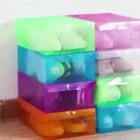 HL0042 Kotak Sepatu Lipat Transparan Isi 5 Shoes Box Organizer Serbaguna Multifungsi