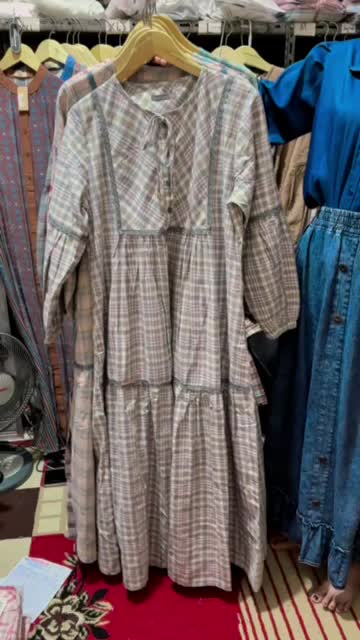 midi dres salvina ys motif kotak