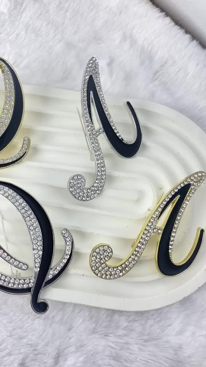 LNG.Bros dada alfabet A-z warna gold - elegan peniti clips mewah