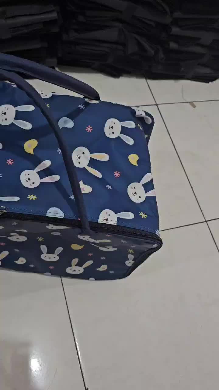 Travel Bag Tas Pakaian Tas Mudik Motif Ukuran Jumbo 50cm Pria Wanita - Kucing Dongker