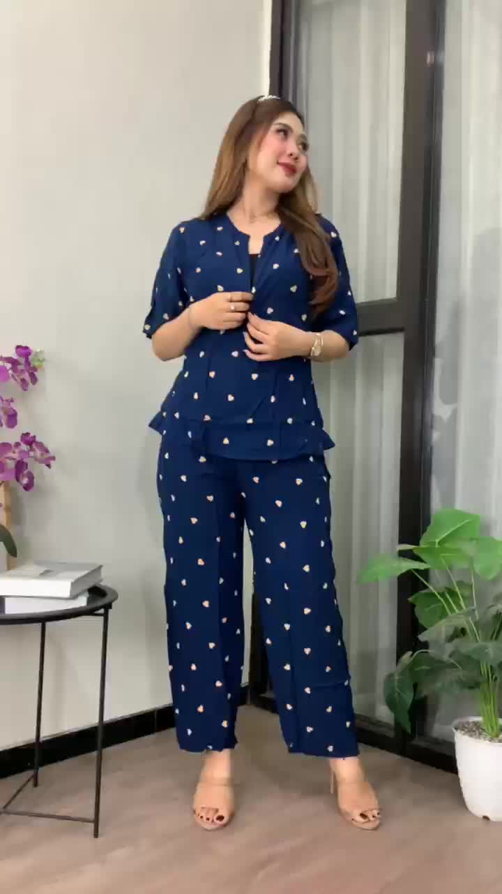 Baju Wanita | One Set Wanita | Setelan Wanita Kekinian | Setelan Wanita Motif Cinta
