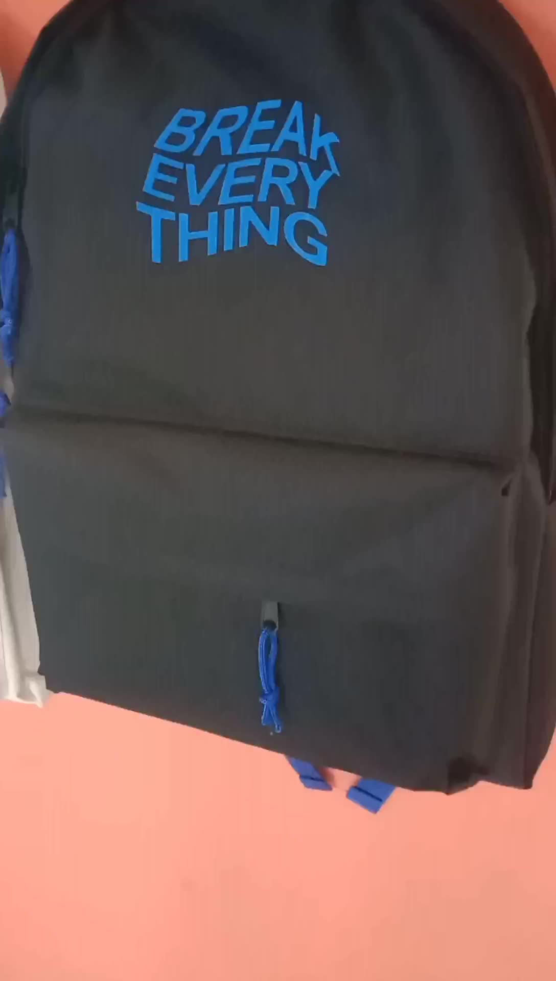 Tas Ransel Kanvas Unisex Break Every Thing - 45cm x 34cm x 15cm - Wanita, Pria - Bahan Kanvas D300 - Cewek, Cowok Sekolah Backpack