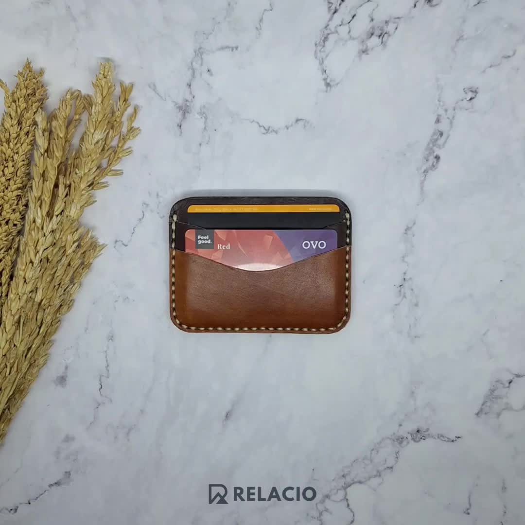 Dompet Kartu Kulit Sapi Asli Leather Card Holder Slim Atm Ori SIMPEL