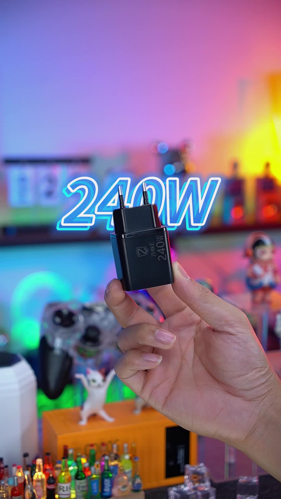 ZHIKE Kabel Data Fast Charging Kabel Casan Tipe C Micro USB Untuk iOS Lightning Type C dengan Adapter 240W Adaptor Rotasi 180° 1.5M HP Fast Kepala Charger Port Putar Pengisi Compatible with iPhone Samsung Realme VIVO OPPO Redmi infinix XIAOMI Carger