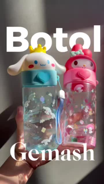 Sanrio Botol Minum Anak Motif Sanrio Karakter 500ml Plastik BPA Free Lucu Melody Kuromi Cinnamoroll Kitchenware Water isi 500 mL