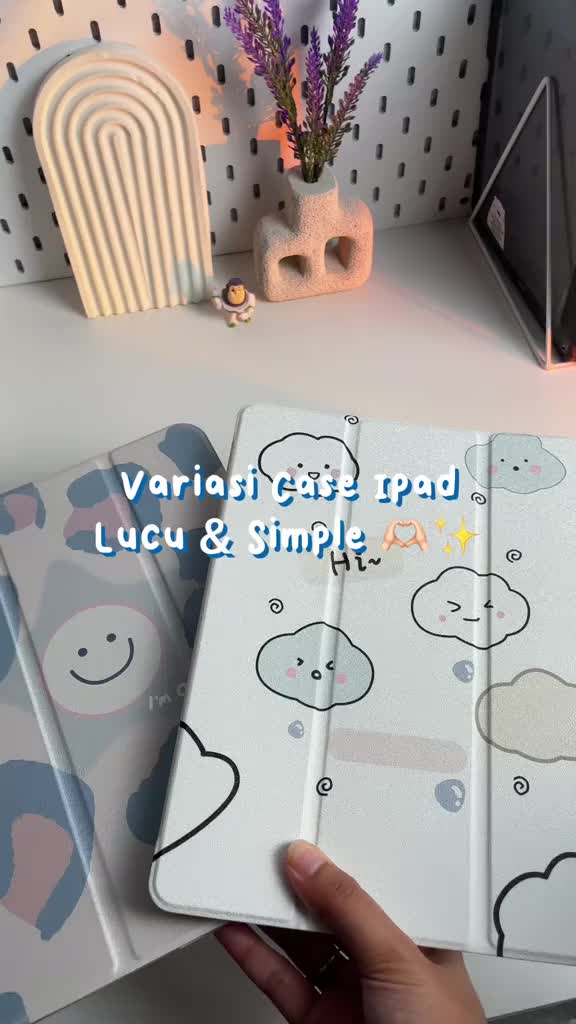 LEVINO Case iPad Compatible for Gen 5/6 9.7" Air4 Air5 10.9" Gen 9 inch Gambar Lucu Smile - Decoration Case iPad Pencil Holder for iPad Pro 11"