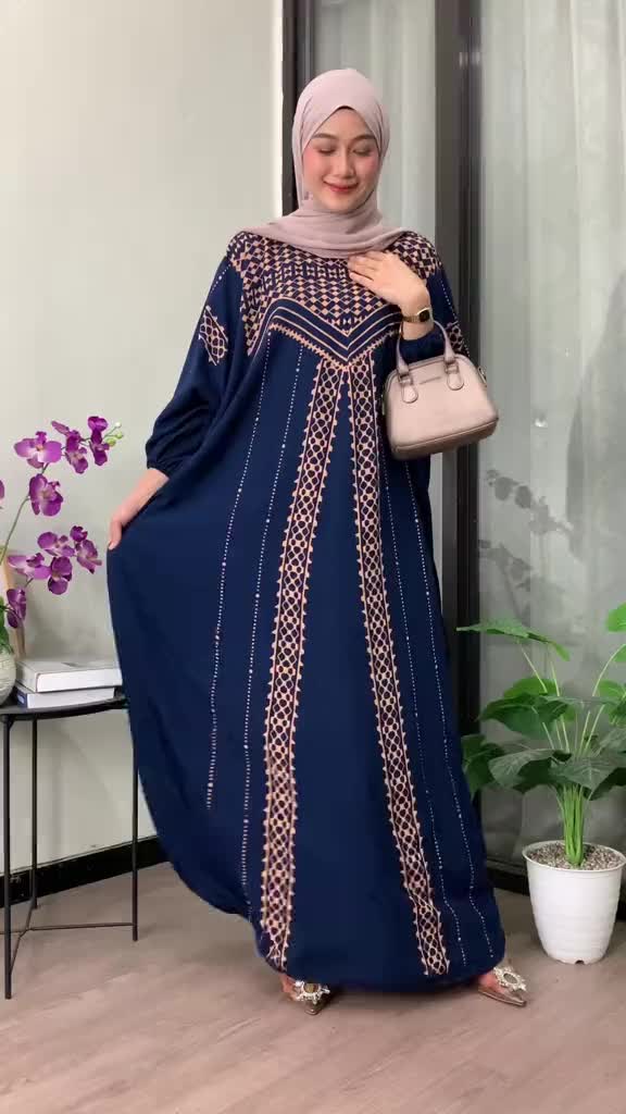 Bulan Kaftan Kelelawar by Sekata Batik Kaftan Rayon Premium Jumbo Busui Abaya Kaftan Baju Muslimah Wanita
