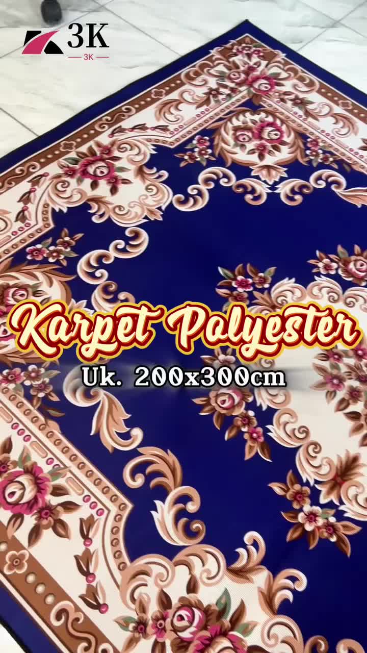 (3K) Karpet Lantai Polyester Ukuran 200x300CM PREMIUM Anti Slip Motif Eropa Rotan
