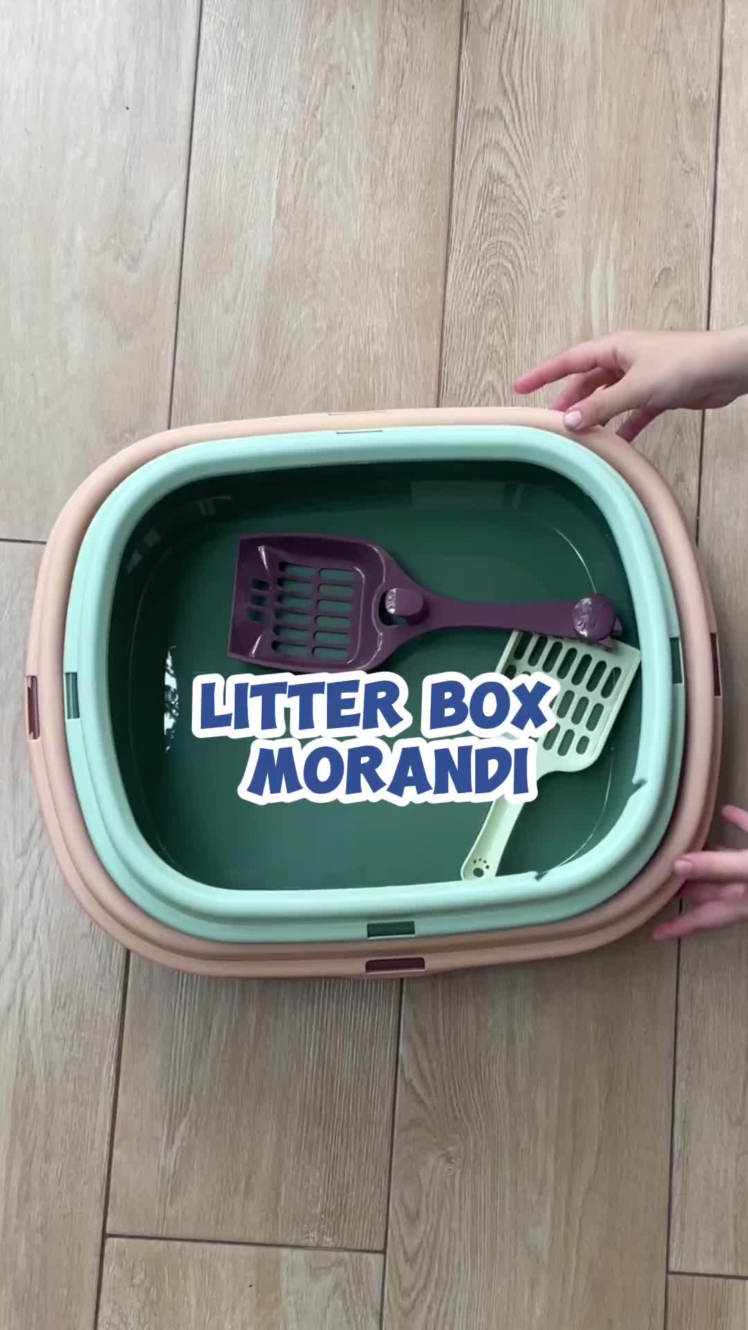 Pawsitive Vibes Bak Pasir Kucing Morandi Litter Box Kucing - Cat Toilet Tempat Besar plus Sekop Shovel
