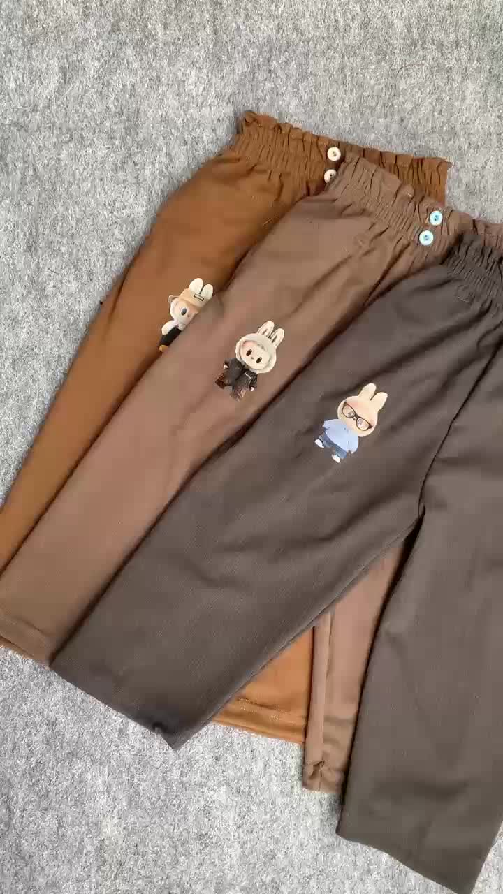 80 Ribu Dapat 5 Pcs Celana Kulot Anak Labubu Knit Motif Karakter Celana Panjang Anak Fashion