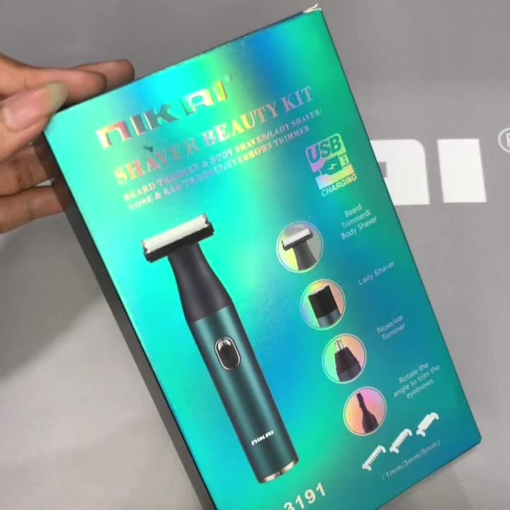 Nikai N-3191 Set Mesin Cukur Pria Set Man Grooming Alat Cukur Rambut Kumis Jenggot Tanpa Kabel