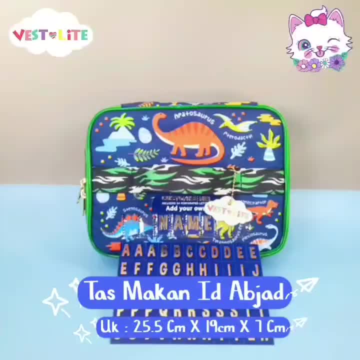 VEST-LITE TAS MAKAN ID ABJAD GEPENG TAHAN PANAS / TAS BEKAL KARAKTER