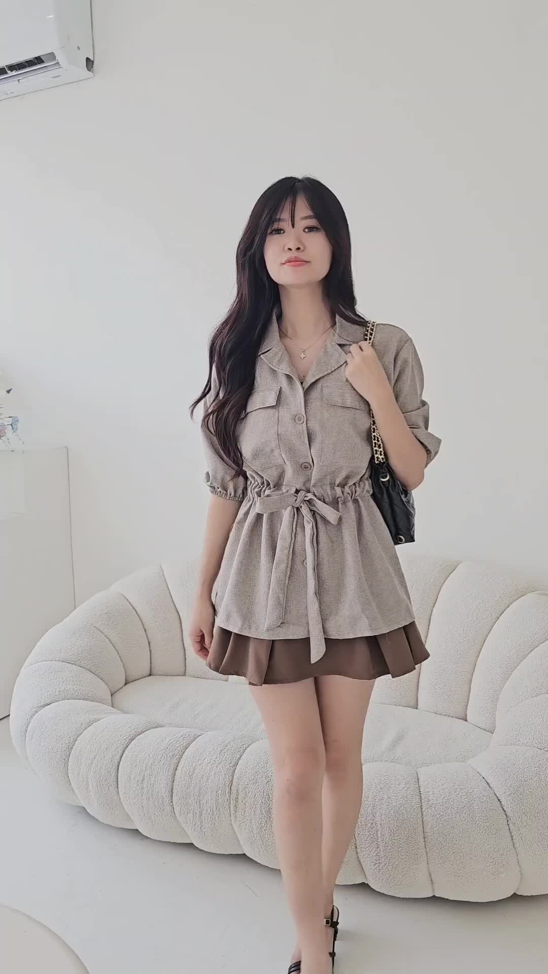 Cheris Top Atasan Serut Tangan Pendek Wanita Orecca