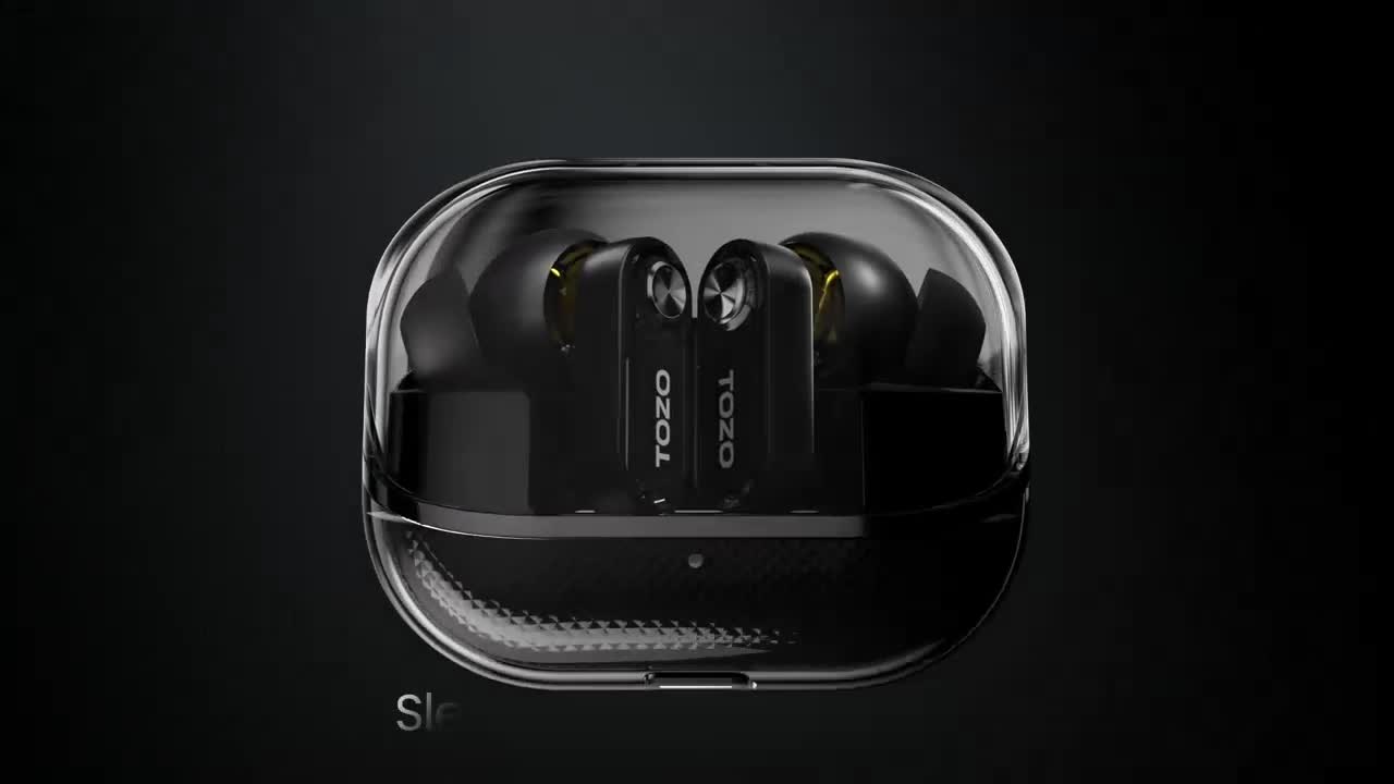 (New launch)Tozo AEROSOUND3 Smart 6 mics Hybrid ANC + AI 4 Mics ENC Clear Calls Wireless Earphone Bluetooth Tws Bluetooth 5.4  Headset IPX5 Deep Bass Stereo Sound 32 EQ Customization via App Crystal Case Design Low Latency Game Mode