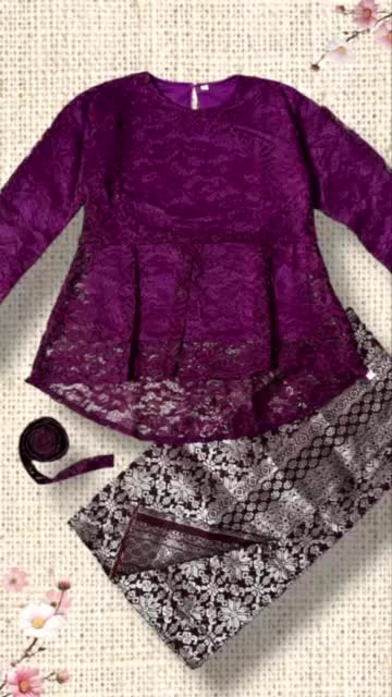 Setelan Kebaya Brukat Anak Perempuan Modern Rok Songket Span Usia 3-12 Tahun Bahan Premium & Adem Sejuk Tidak Gatal / Baju Fashion Anak