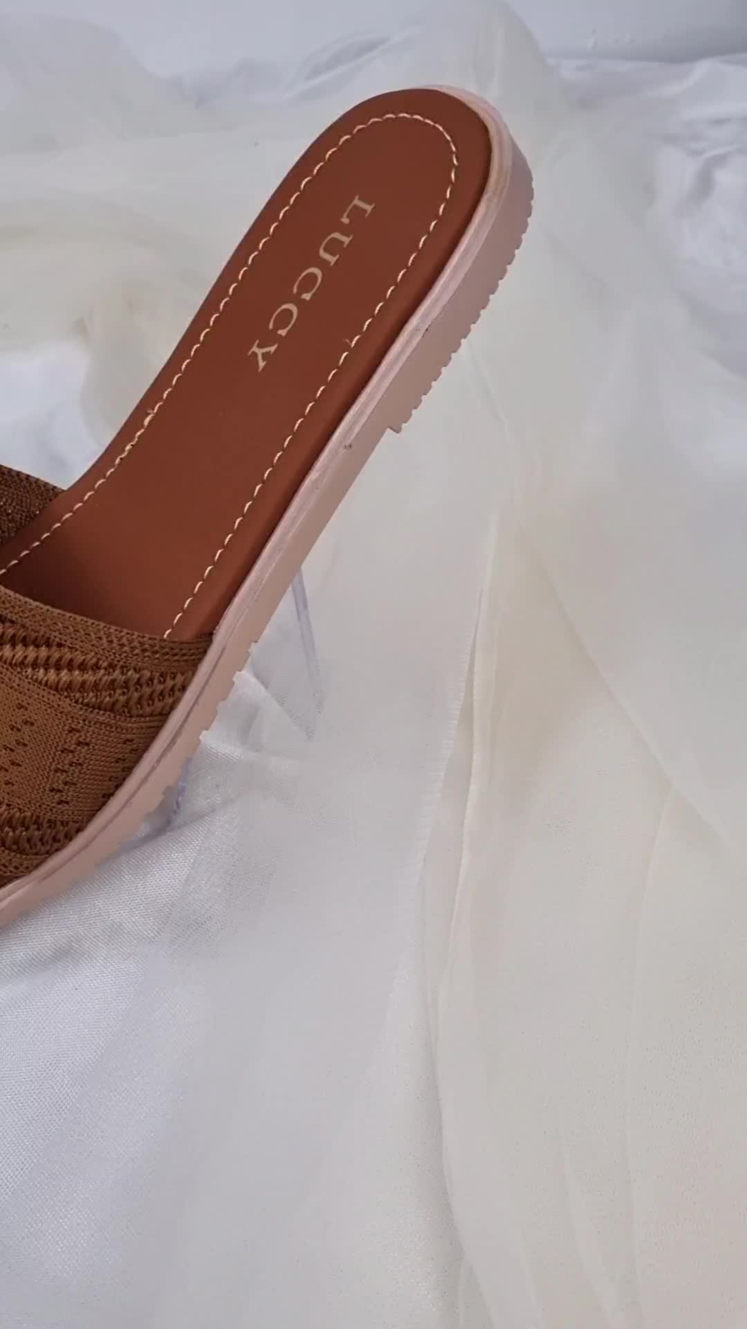 Luccy F05 Sandal Flat Wanita Rajut Jumbo Big Size 41 42 43 44