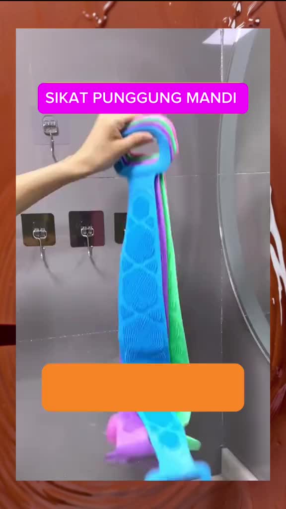 Scrubber Sikat Punggung Badan Silikon Sikat Punggung Mandi Dua Sisi Shower Puff Alat Gosok Badan